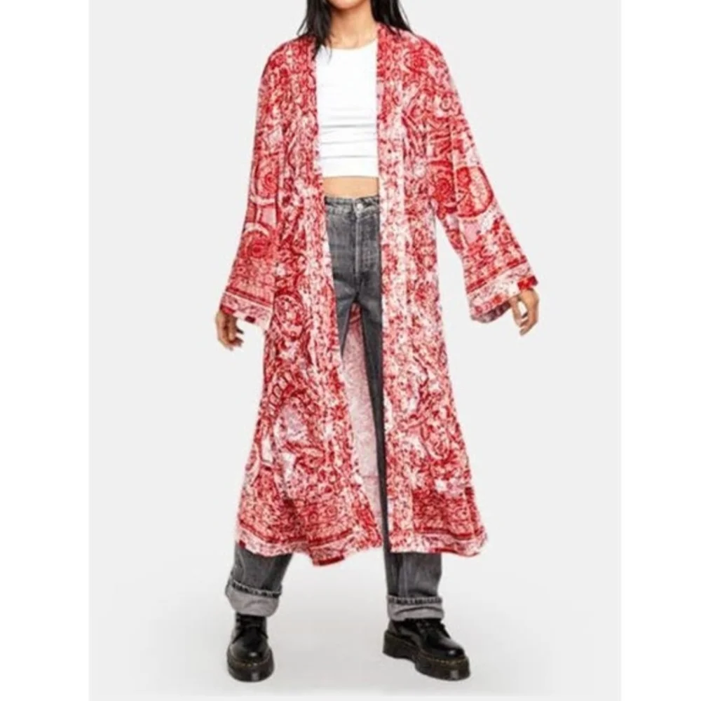 Free People Intimately "Enchanted" Romantic Crushed Velvet Robe Duster XS FP - Picture 10 of 16